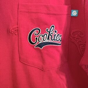 Cookies Script Logo Pocket Tee - Red